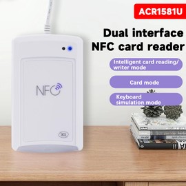 DewinLVD NFC Reader, NFC Card Reader ACR1581U 2 in 1 Contactless and Contactless Card Reader Standard Smart Card Reader PC SC CCID USB Interface