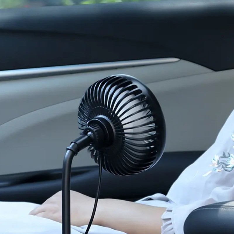 Car Fan Powerful Low Noise 3 Speeds Adjustable Portable USB