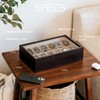 CASE ELEGANCE Monogrammed 12 Slot Espresso Wooden Watch Box Organizer