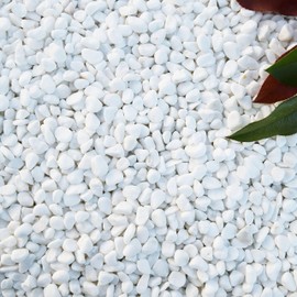 iJINJIN Online Shop Premium White Decorative Gravel, 2 Minutes (0.2 - 0.4 inches (6 - 9 mm), Small Bag, 22.9 oz (650 g), 2 Minutes, 22.0 oz (650 g)