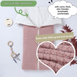 LLmoway Newborn Swaddle Blanket Warm Soft Stretchy Receiving Wrap Baby Infant Winter Sleeping Essentials 0-12Months Rose Red