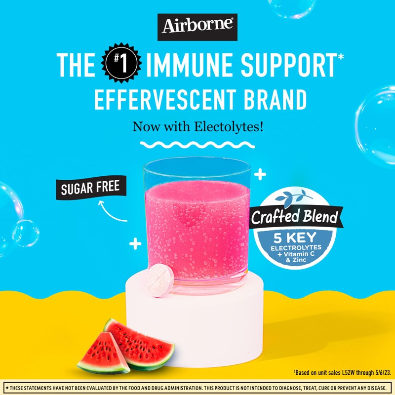 Airborne® Effervescent Tablets - Electrolyte Replenisher - Watermelon 72/10 ct.