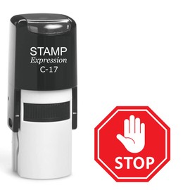 stampexpression - Stop Sign Self Inking Rubber Stamp - Red Ink (A-62692)