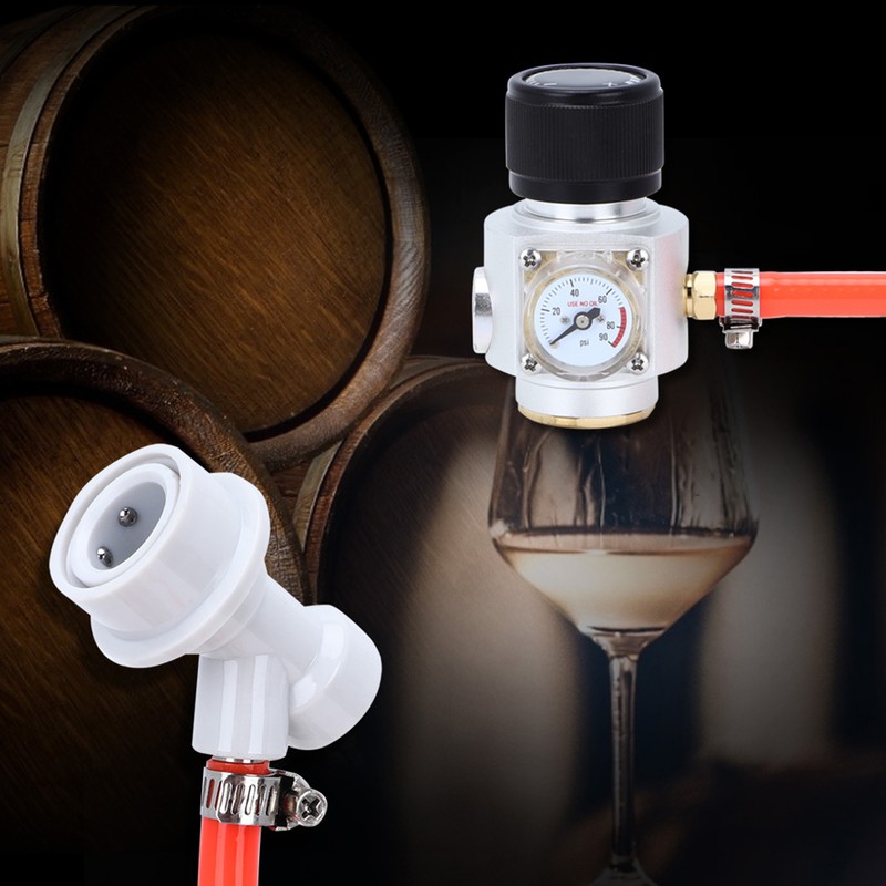 CO2 Mini Gas Regulator 5/16in Gas Line Assembly Quick Connector