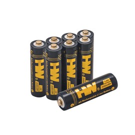 HW 8 Pack Rechargeable Lithium Batteries AA, 1.5V 3500 mWh 2.5H Fast Charge Long-Lasting Power 1000+ Cycles Reuseable Double A Battery