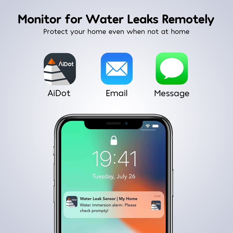 Winees WiFi Water Detector, 3 Pack Water Sensors with Leak