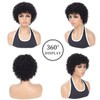 Fereowth Human Hair Wigs Afro Short with Bangs Wig for