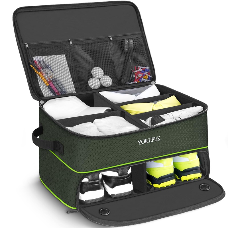 YOREPEK 2 Layer Golf Trunk Organizer Storage for 2 Pair