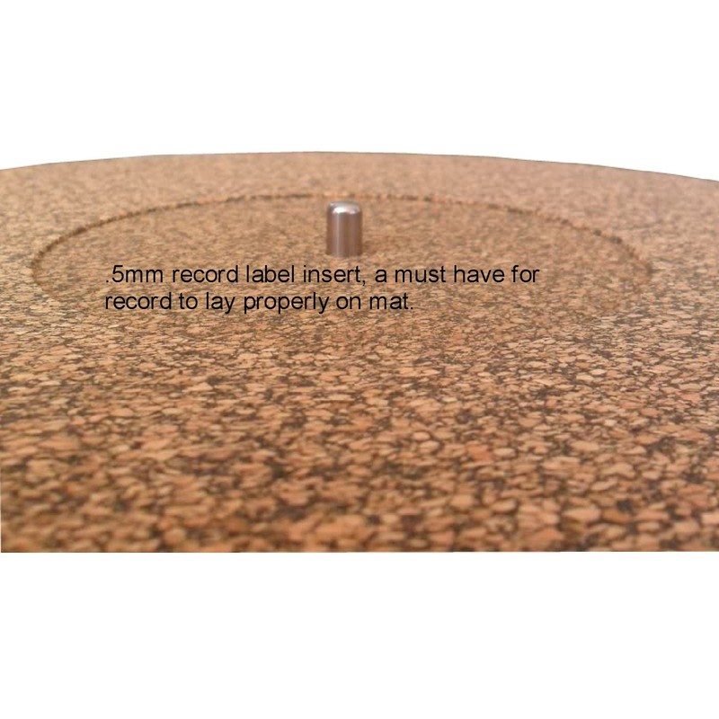 Cork/Rubber 3mm Turntable Record Mat with Record Label Recess in