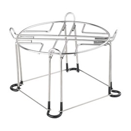 Water Filter Stand Compatible with Berkey Big, Royal and Travel System, 9'' Diameter 6'' Tall Countertop Stainless Steel Stand with Hooks for Most Medium Gravity Fed Water Coolers