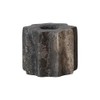 Bloomingville Carved Travertine Taper Holder, Grey