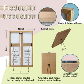 A Cord of Three Strands Wedding Sign 15"X10" Three Strands Braid Wall Decor Anniversary Religious Gifts for Couple Cross to Braid or Tie God's Knot, Symbolic of Unity (Wood)