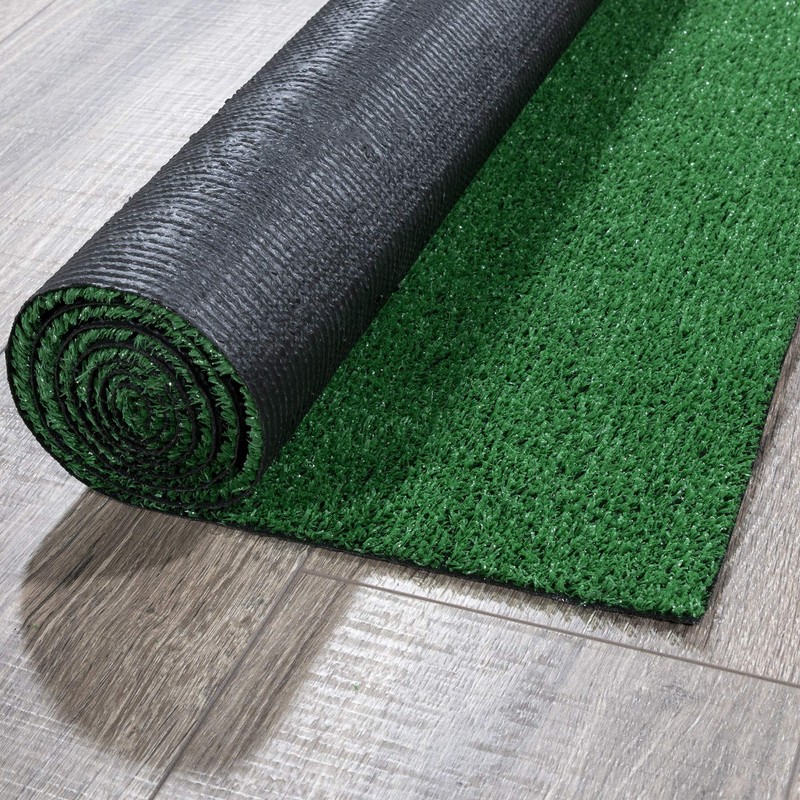 Ottomanson Garden Grass Artificial Turf Runner Rug, 20"X59", Green
