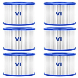 Sosayet Filter VI for Pool, Pack of 6 Filter Cartridges VI for Bestway Miami, Monaco Lay-Z-Spa, Vegas, Palm Springs, Flowclear Pool Filter Replaces Original Cartridge 58323