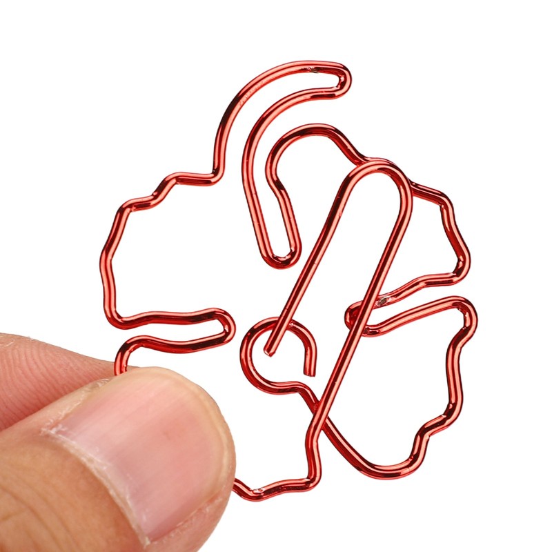 50Pcs Leaf Paper Clips 4 Leaf Clover Design Strong Metal