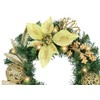Decorated Christmas Wreath with LED Light Poinsettia Berries Fir Branches