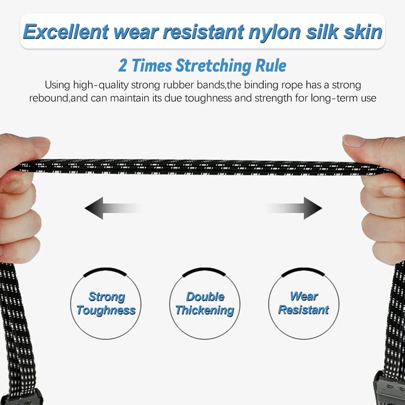 HOOPOE Bicycle Luggage Rack Tie Down Straps 5 Pack Rubber