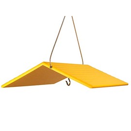 JCs Wildlife Poly Weather Cover - Rain Guard - Hang Bird Feeder or House Underneath for Protection from Rain or Snow - Easy to Clean and Use (Large, Yellow)