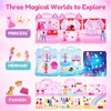 JoyCat Reusable Dress-Up Sticker Books, 3-Pack, Princess Mermaid Fashion
