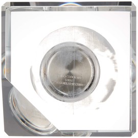 Narumi GW1000-11055 Glass Works 3D Earth Cube Clock, 2.6 inches (6.5 cm)