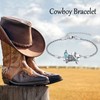 URONE Cowboy Bracelet 925 Sterling Silver Cowgirl Boot Hat Bracelet