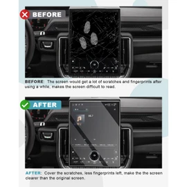 CDEFG 3Pcs for 2025 GMC Yukon Screen Protector 16.8-Inch, Tempered Glass for 2025 GMC Yukon Accessories HD Anti Fingerprints 12.6-Inch Rear-Seat Dual Display Screen Cover