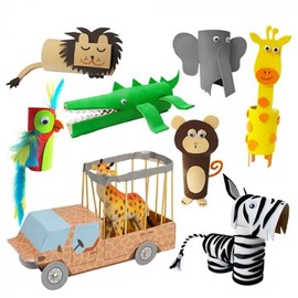 Re-Cycle-Me 3503323, Safari Recycling Craft Set, DIY Kit for Children from 4 Years, Creative Set for Crafts with Household Materials