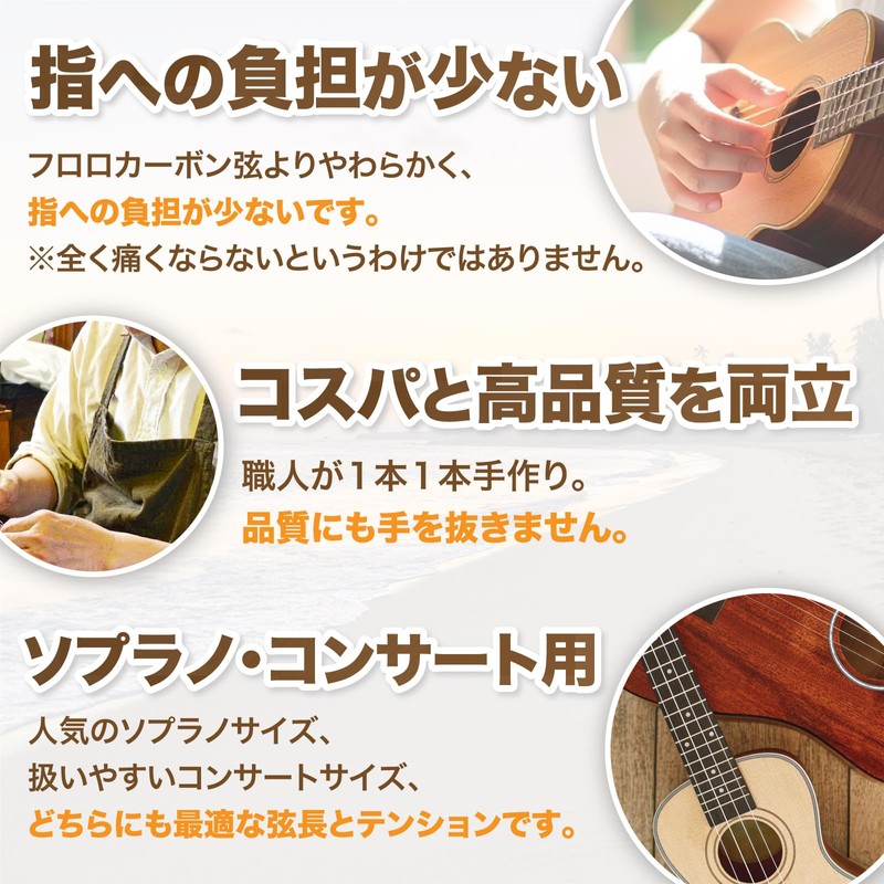 Ukulele Strings Nylon 2 Sets (8 Pieces) Ukulele Strings Soprano