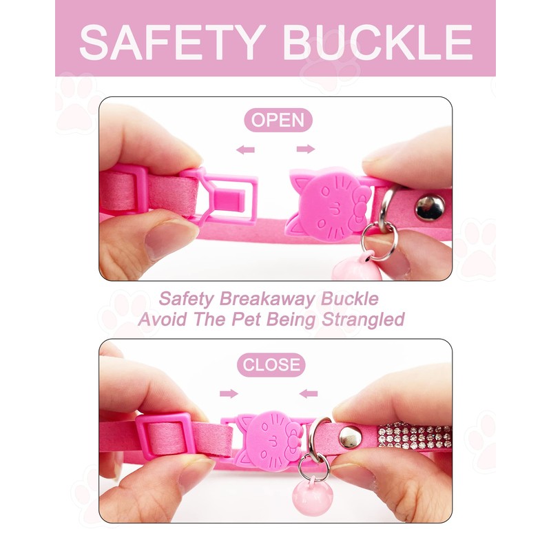 Solmoony Breakaway Cat Collars with Bell,Adjustable Safe Kitten Collar,Cat Collars