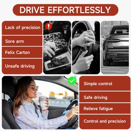 Steering wheel knob spinner metal steering wheel rotary for suicide rotary knob stable and durable power handle with suitable for cars, trucks, tractors, lawn mowers, forklifts ,boats (red cowhide)