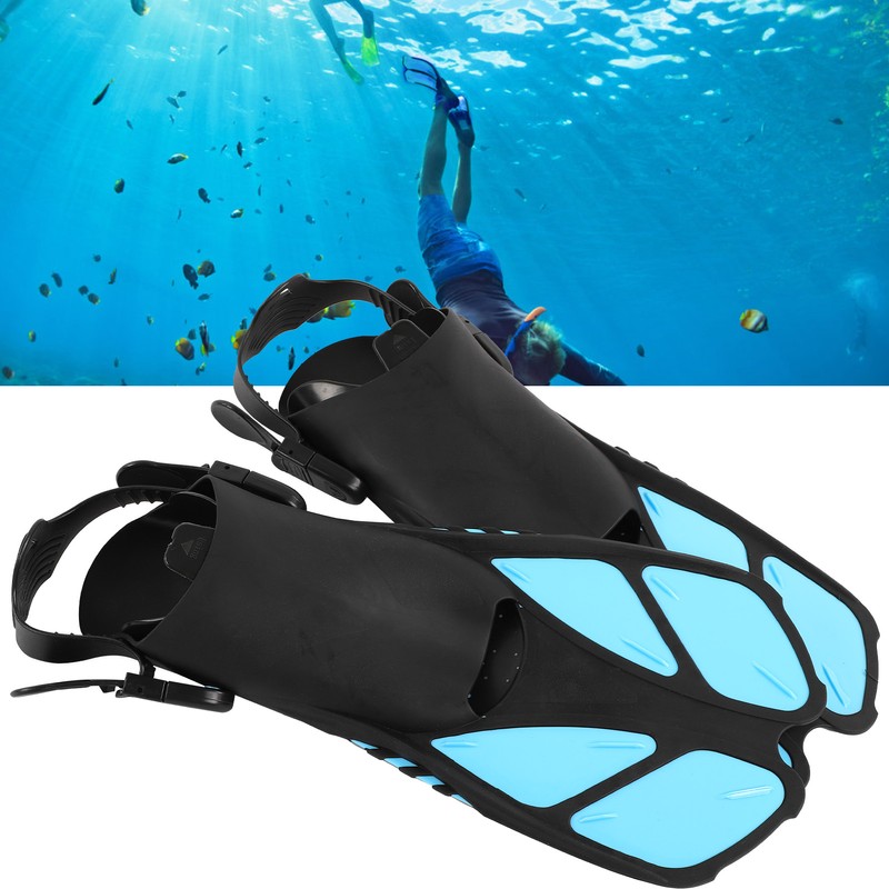 1 Pair Adjustable Diving Fins Soft TPR Open Heel Long
