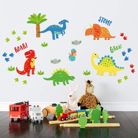Kids Cute Dinky Dinosaurs 44 Peel and Stick Wall Stickers Bedroom Décor Decal