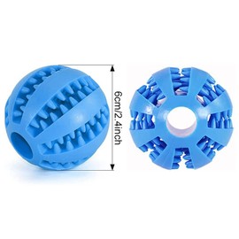 Pack of 2 Natural Rubber Dental Care Balls, Natural Rubber Dog Ball, Diameter 6 cm, for Tartar and Dental Plaques with Dental Care