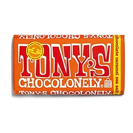 Tony's Chocolonely Caramel Sea Salt Milk Chocolate Bar, 6 oz., 4-Pack