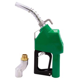 PANCYCW 3/4" Inch NPT Automatic Fuel Nozzle & Fuel Hose Swivel,Auto Shut-Off Green+Hook Gas Pump Nozzle,Three Notch Hold Open Clip,The Flow Rate Up to 16 GPM,15-50 PSI,Used For Gasoline,Diesel,Biodies