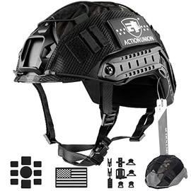 ACTIONUNION Airsoft Fast Helmet Basic Set PJ Type Tactical Paintball Helmet (Large, Black)