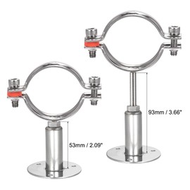 sourcing map Wall Mount Ceiling Mount Pipe Support, 304 Stainless Steel Adjustable Pipe Bracket Clamp for 70-76mm Pipe