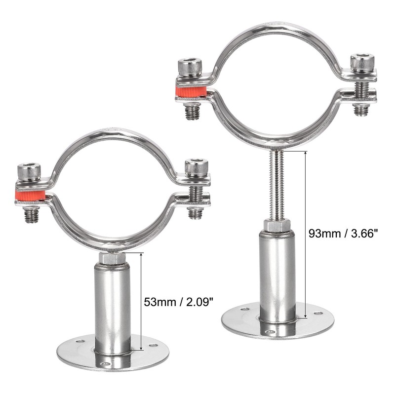 sourcing map Wall Mount Ceiling Mount Pipe Support, 304 Stainless