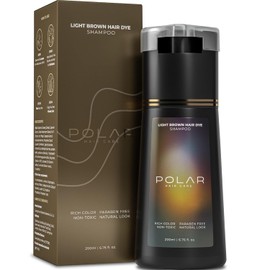 Polar Haircare Tinte en Champú para Canas – Color Castaño Claro Semipermanente Vegano, Sin Amoniaco, Para Hombres y Mujeres – 200 ml