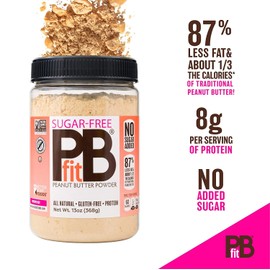 PBfit Sugar-Free Peanut Butter Powder, 13 Ounce (Pack of 2)