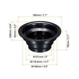 PATIKIL 4" to 6" Cone Duct Connector Flange, Air Ventilation Duct Hose Pipe Adaptor for Heating Cooling Ventilation System, Black