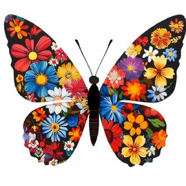 Butterfly with Floral Design Vinyl Sticker for Cars, Laptops, Windows & Walls – Botanical Aesthetic Decor (2)