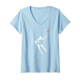 Donna Ballerina Danza Balletto Figura Bambina Regalo Fustella Maglietta con Collo a V