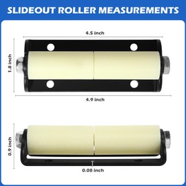 GGTE Replacement Roller for RV Slide Out Nylon Roller Solid Steel Plate -Dual Rollers for Torsion Reduction 3 Pack