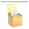 BTSKY Gold Square Tissue Box Cover - Cube Stainless Steel