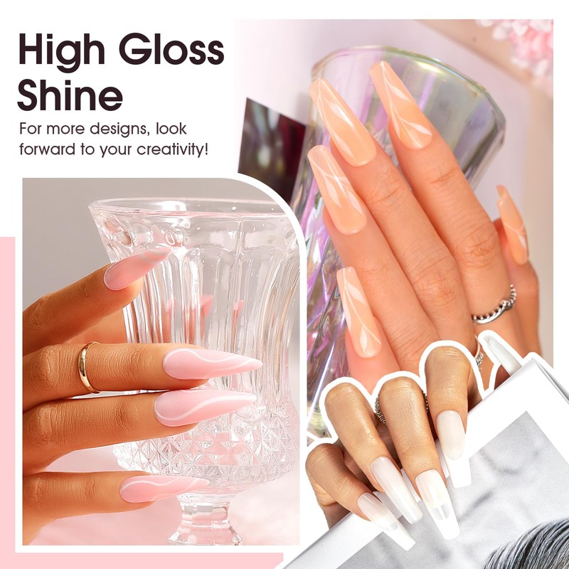 Poly Nail Gel Set, 8 Color Nude Classic, 0.34oz Per