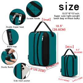 BEIMILY Lunch Box for Men Women Adults,Small Insulated Lunch Bag for Office Work Picnic,Reusable Portable Lunchbox,Soft Cooler Tote Bag(Dark Teal)