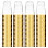 Munfix Gold Plastic Cups - 16 Oz Clear Tumblers with