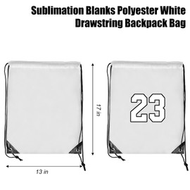 MR.R Bolsas reutilizables de poliéster con cordón de sublimación de 33 x 43 cm, 6 piezas, Mochilas con cordón