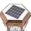 Garden Yard LED Exterior Solar Powered Pillar Light Lantern Landscape